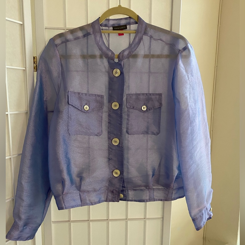 Vince Camuto, sheer button up top